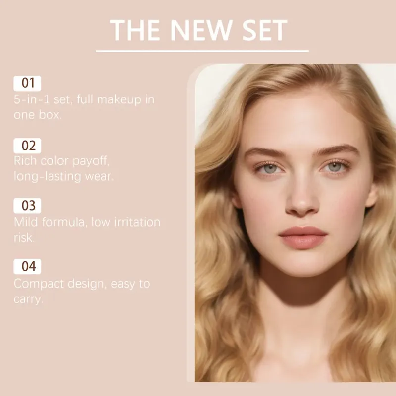 Ensemble de maquillage tout-en-un, pigments naturels, fard à paupières, fard à joues, reflets de Contour, brillant à lèvres, Kit cosmétique complet pour visage, fête quotidienne pour débutant — image 7