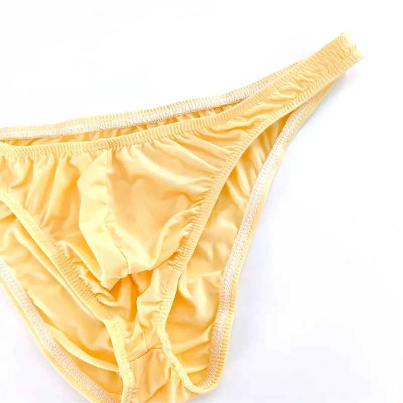 Rosa Herren-Slips, Nylon-Spandex, bequeme, atmungsaktive Unterhose mit niedriger Taille, schnell trocknende Herren-Bikini-Unterwäsche aus Eisseide — image 15