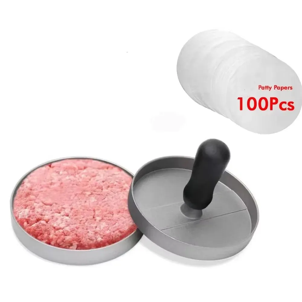Burgerpresse, Hamburger-Fleisch-Werkzeug, Patty-Maker, Aluminium-Burger-Maker für den Küchen-BBQ-Grill — image 13