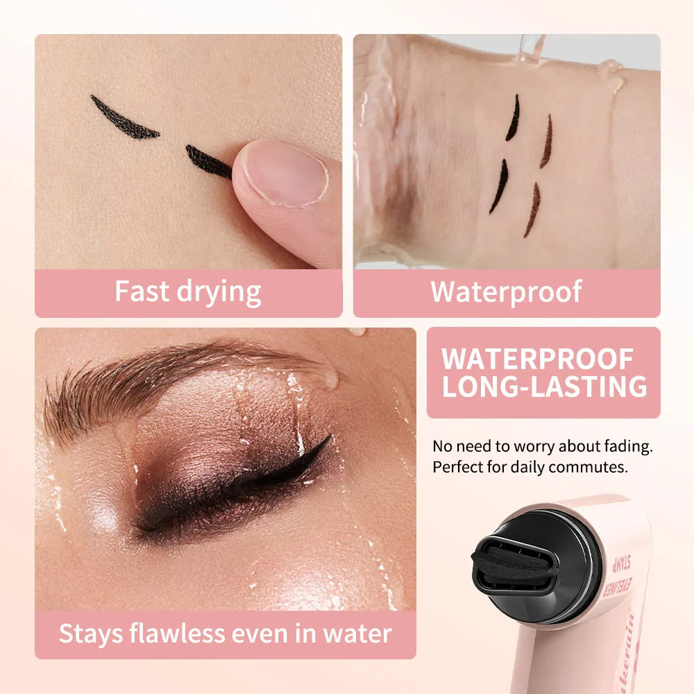 Lakerain Eyeliner timbre motif coeur doublure de précision couleur longue durée Portable Eye Liner essentiel pour les débutants en maquillage — image 5