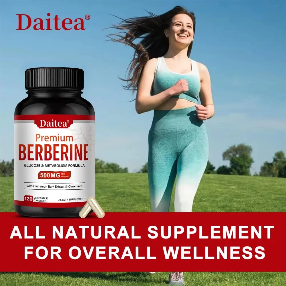 Berberine HCL 500mg Capsules with Cinnamon Antioxidant Support Heart Metabolic Cardiovascular Digestive & Immune Health — image 6