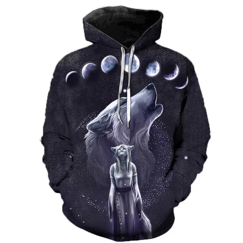 Mikiny 3D Wolf Pánské mikiny s kapucí Zvířecí potisk Teplákové soupravy Pánské/dámské Bundy Funny Hoody DropShipping — image 9