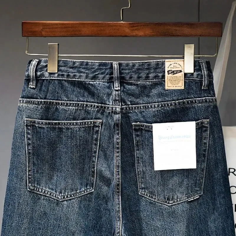 Spring and Autumn Cargo Radish Pants Slim Elastic Japanese Loose Men 2025 New Brand Popular Street Wear Clothes Baggy Jeans — image 4