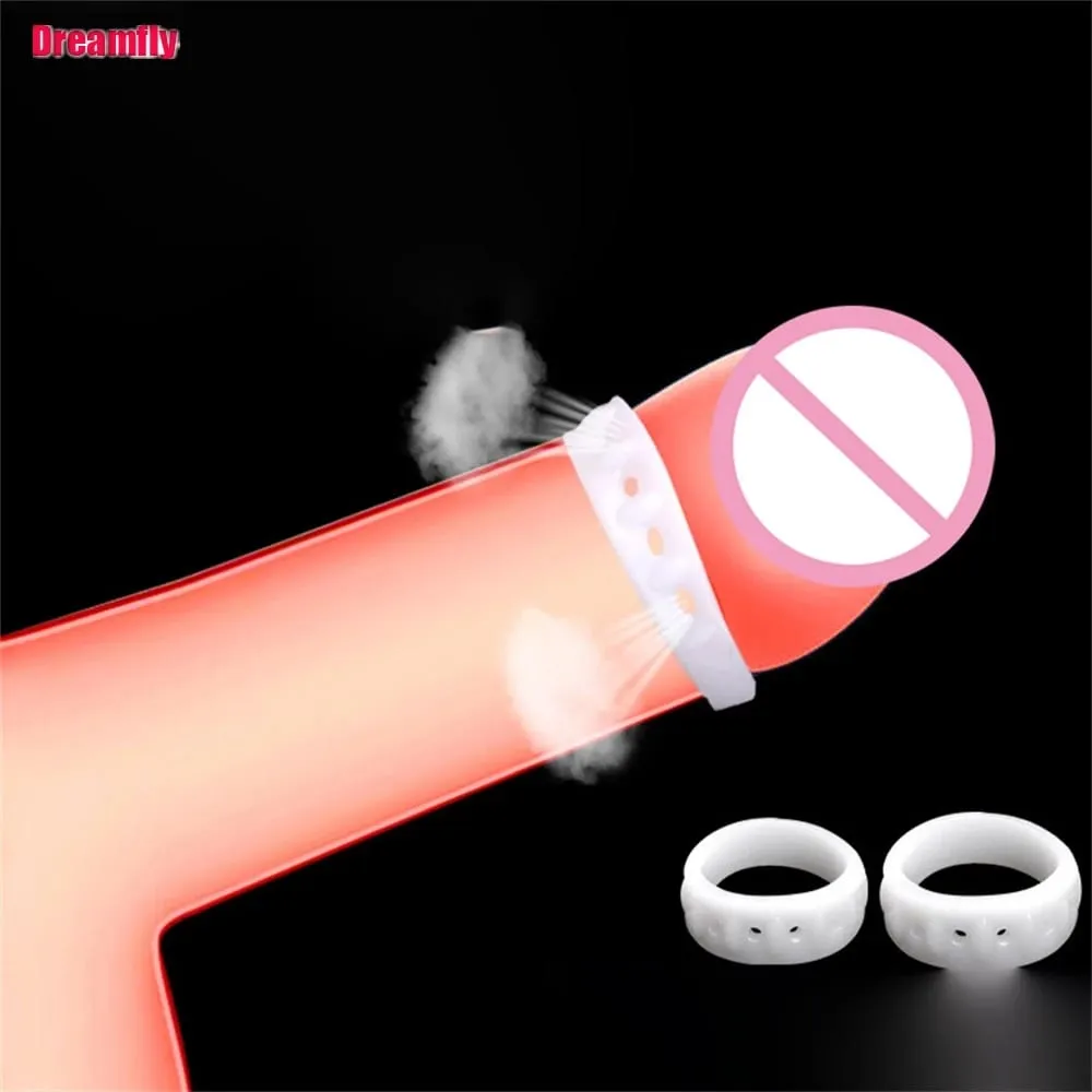Anneaux de pénis pour hommes, 2 pièces, correcteur de prépuce, anneau de résistance, retarde l'éjaculation, anneaux de coq, boutique de jeux pour adultes, jouets sexuels pour hommes — image 2