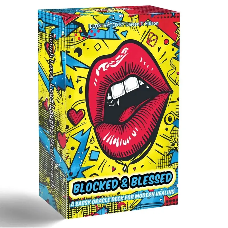 54 การ์ดดาดฟ้าขนาด 13x8 ซม.BLOCKED & BLESSED,SASSY ORACLE DECK สำหรับ Modern Healing การ์ดชุดการ์ดเกม