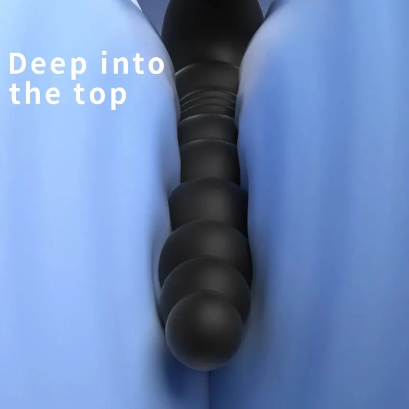Fernbedienung Sex Spielzeug Verzögerung Ejakulation Lock Pull Perlen Teleskop Vibrierende Doppel Ringe Anal Prostata Stimulation Vergnügen — image 4