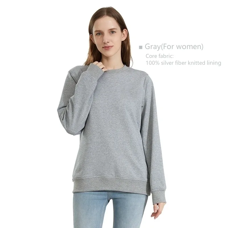 Anti-radiation 100% silver fiber knitted lining sweatshirts Mobile phone computer Electromagnetic radiation shielding clothing — image 9