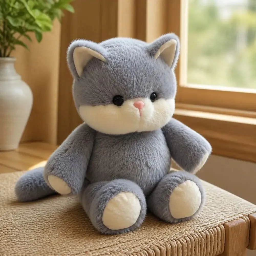 Cadeau créatif doux chat en peluche oreiller en peluche soutien émotionnel 17.7 pouces en peluche modèle de chat mignon animaux en peluche en peluche — image 7