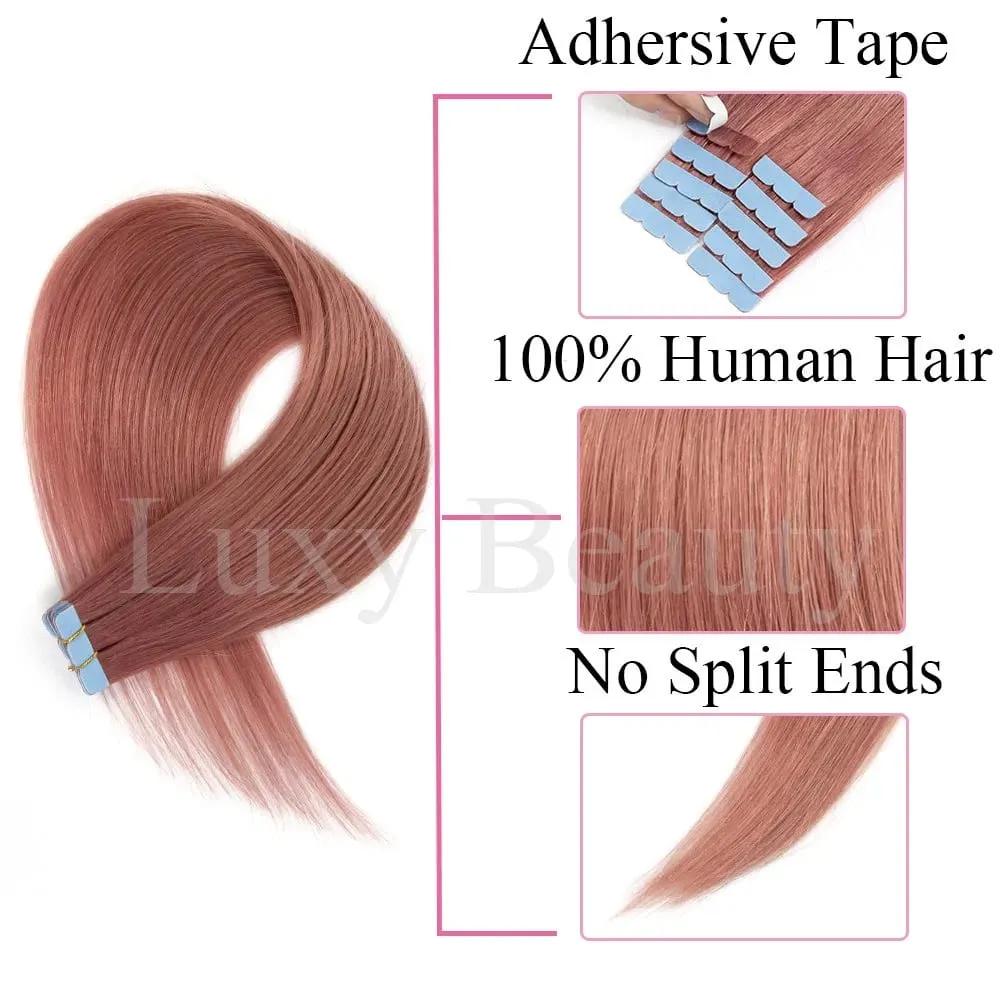 Colored Mini Tape in Hair Extensions Invisible Seamless Tape in Human Hair 10pcs/set Pink Red Green Purple Blue Mini Tape Hair — image 4