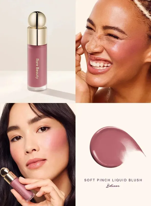 Rare Beauty Liquid Blush Natural Glow เกลี่ยง่าย ในขณะที่ Velvet Blush Stick กันน้ำ กันเหงื่อ น้ำหนักเบา แต่งหน้าติดทนนาน — image 13