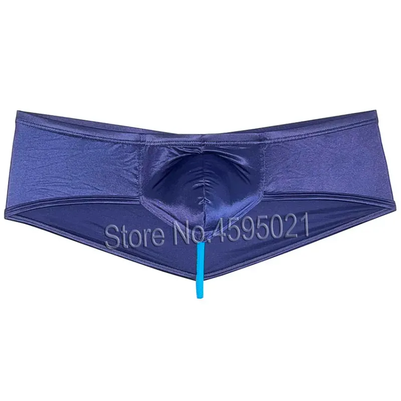 Intimo da uomo Perizoma a vita Slip sfacciato Lucido effetto bagnato Boxer Solido lucido metallizzato Lustre Pouch Slip da spiaggia a vita bassa Mutande