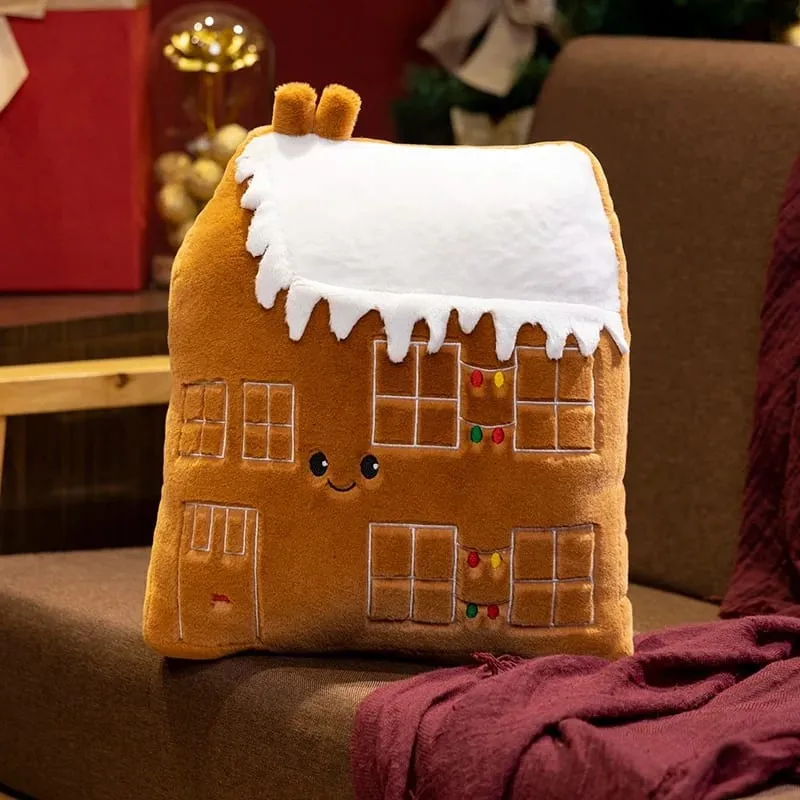 1PC felice Natale Pane allo zenzero Pupazzo di neve Peluche Cuscino di peluche Farcito Cabina Casa Albero di Natale Decorazione per feste Bambola — image 8