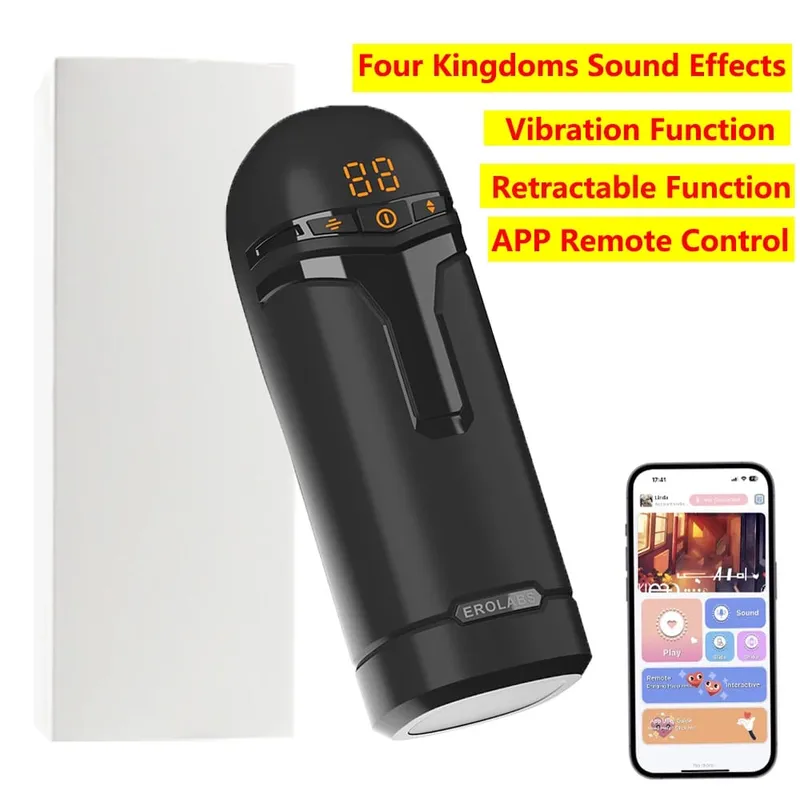Pompa automatica per pene masturbatore maschile con succhiamento, vibrazione, spinta, giocattoli sessuali per uomini, stimolazione del pene Stroker, display a LED