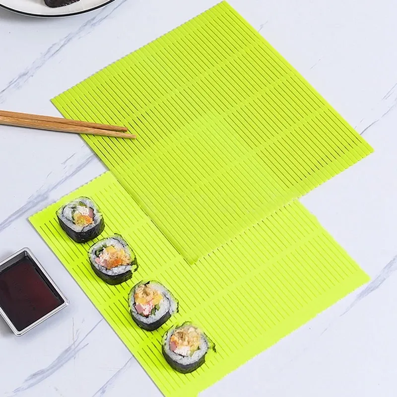 Tappetini per rulli per sushi in silicone fai-da-te Tappetino per stampi per rotoli di sushi riutilizzabili lavabili Tappetino per rotoli di torta per rotolare il riso per alimenti fai-da-te — image 3