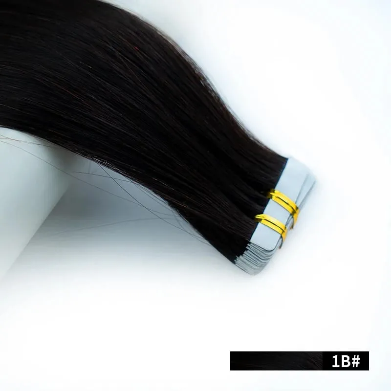 Nastro adesivo all'ingrosso europeo a doppio disegno nelle estensioni Nastro Remy allineato con cuticole invisibili nelle estensioni dei capelli 100% capelli umani