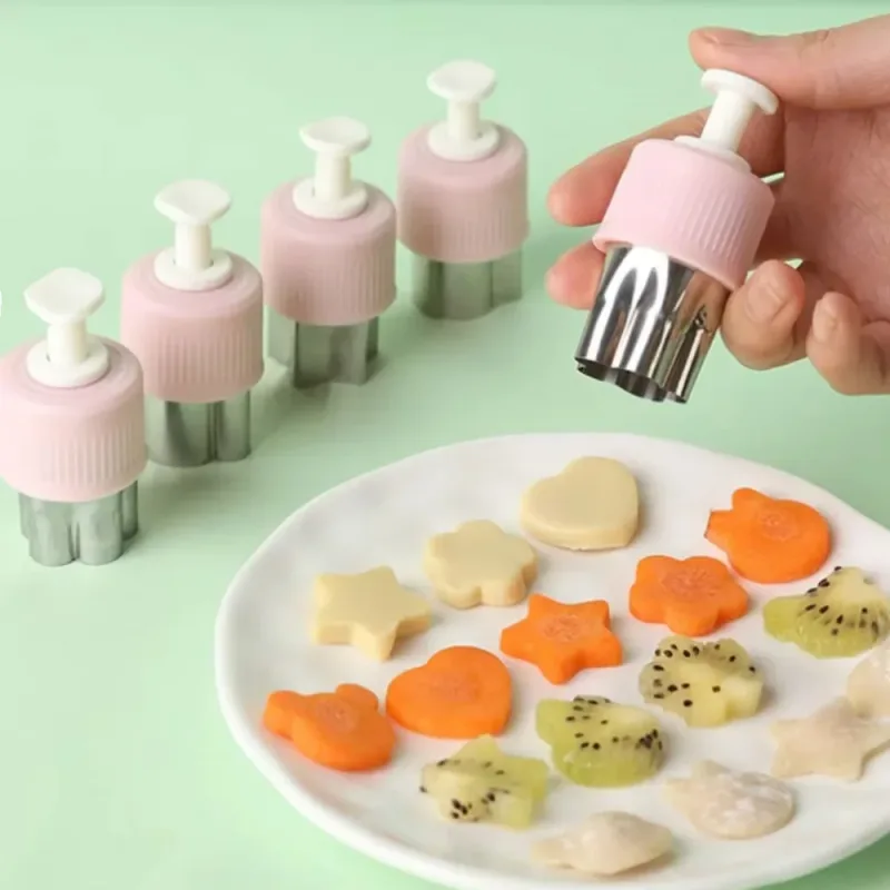 Moule de découpe de biscuits et de biscuits, impression de fruits pressés, coupe de fleurs et légumes, gaufrage de cuisine, boîte à Bento pour enfants, 3/5/8 pièces — image 2
