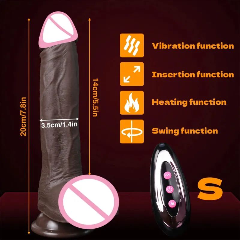 สมจริงDildo Telescopic VibratorอวัยวะเพศชายเทียมหญิงG-Spotนวดช่องคลอดBig Dickเพศของเล่นสำหรับผู้หญิง 18 + — image 9
