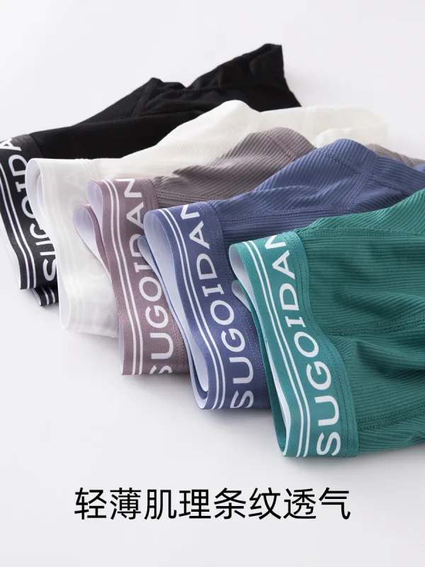 2pcs/lot Underwear Men's Modal Ice Silk Thin Soft Low Waist Quadrangle Shorts Men's Flat Corner Underwear Men's Fashion Youth — image 6