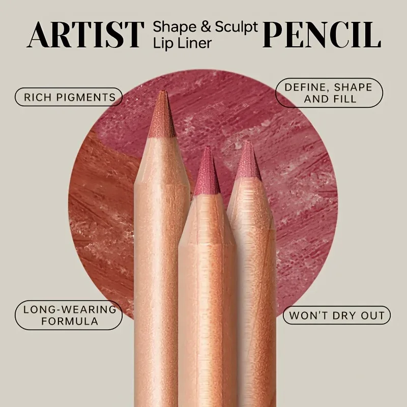 Matte Lip Liner Pencil Nude Long-Lasting Waterproof Smudge-Proof Precise Outline Smooth Creamy Formula — image 5