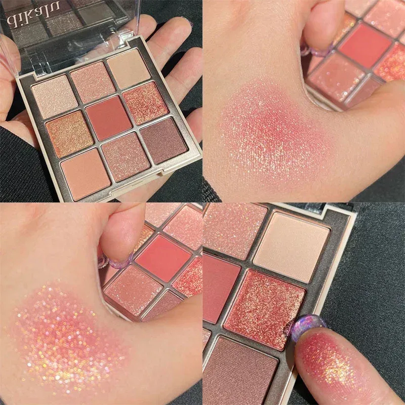 9-Izgara Göz Farı Paleti Glitter Sedefli Mat Akrilik Şeffaf Göz Farı Makyaj Uzun Ömürlü Kadın Güzellik Kozmetik 1 PC — image 10