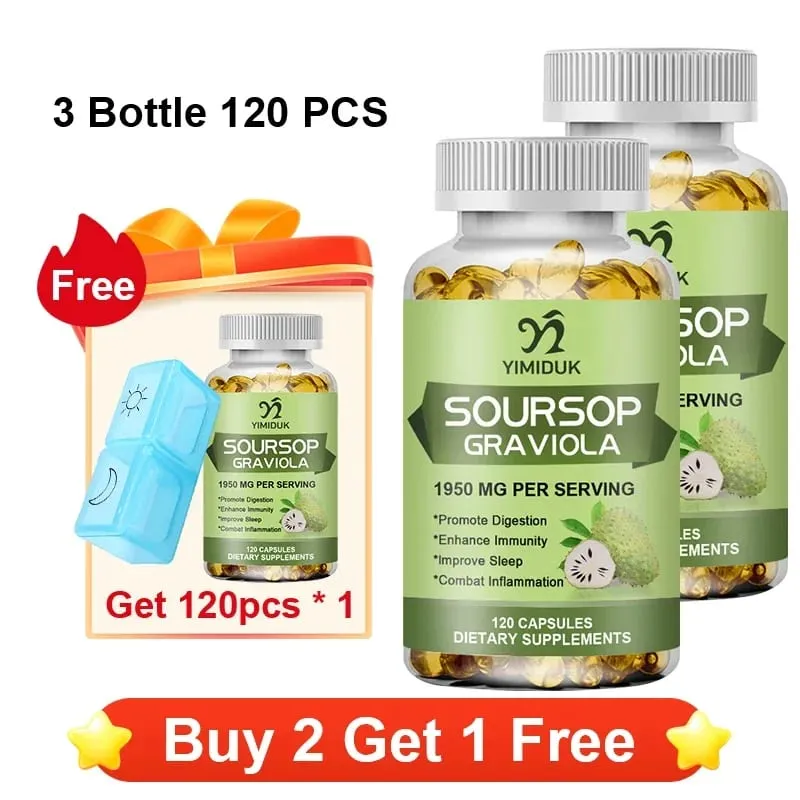Le capsule di Graviola Soursop da 1950 mg supportano una digestione sana del sistema immunitario, un sonno migliore e un'attività antiossidante naturale — image 12