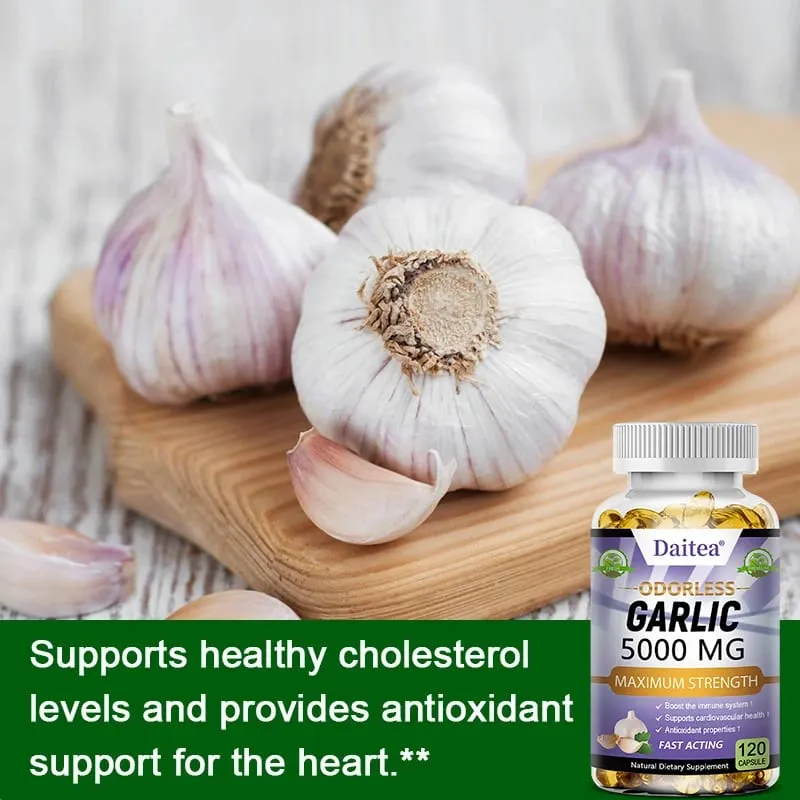 Garlic Extract Capsules 5000mg Balance Cholesterol Help Immunity Heart Health Detoxification Cleansing — image 6