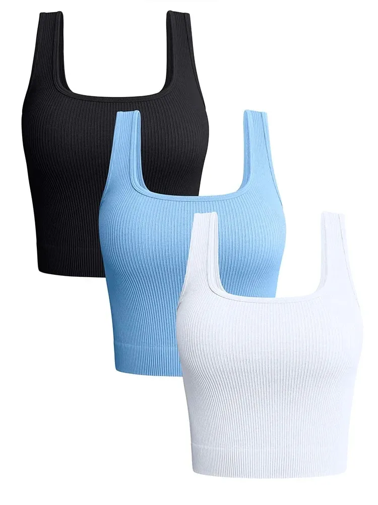 Débardeur côtelé à col carré pour femmes, Camisole d'été basique élastique sans manches — image 9