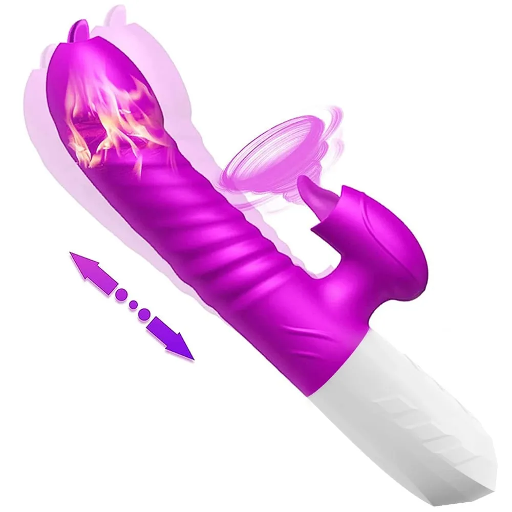Stoßvibrator für Frauen, lecken G-Punkt-Klitoris-Nippel-Stimulator, Heizung, realistischer Dildo, Masturbation, Sexspielzeug für Erwachsene — image 1