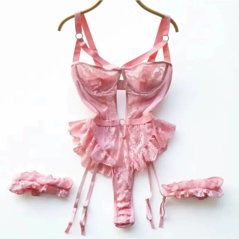 Set di reggiseni per biancheria intima erotica per donne Reggiseno in pizzo Lingerie Intimo 2026 Reggiseno con ferretto e slip perizoma Set di biancheria intima sexy calda — image 1