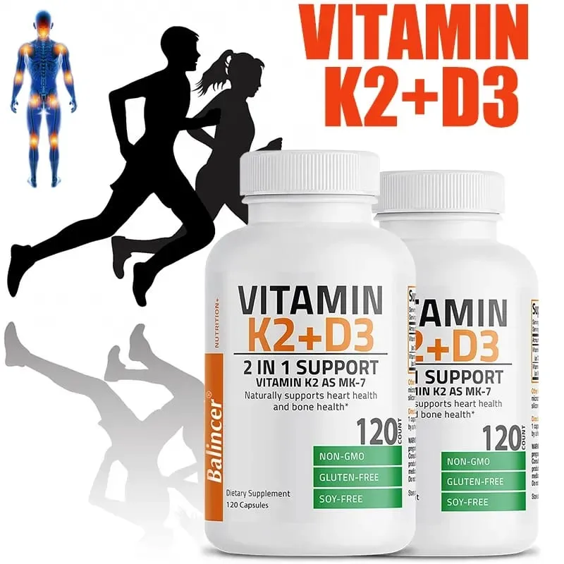 Vitamin K2 (MK7) with D3 Supplement Non-GMO Formula Vitamin D and K Complex Natural Support for Heart Immune Bone Health — image 1