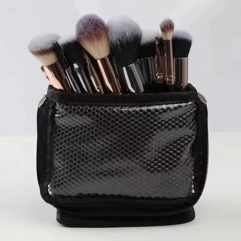 Stojací síťovaná taška na štětce na make-up Voděodolný organizér na štětce na make-up Holer Women Dívčí kosmetická taška na toaletní potřeby