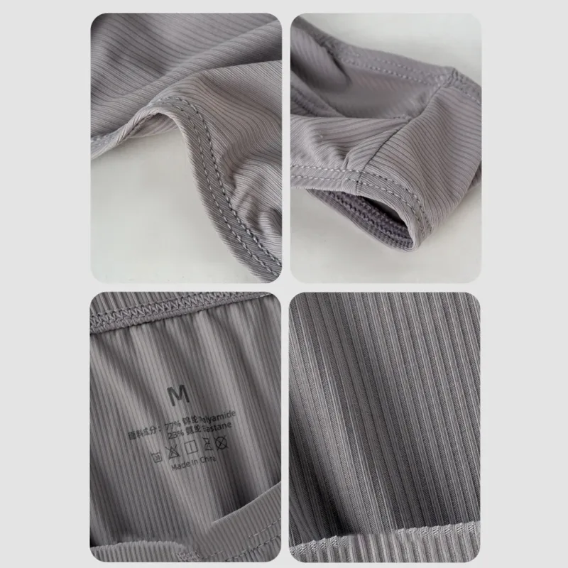 Perizoma in seta di ghiaccio Uomo Intimo sexy Morbido perizoma a costine Mutande traspiranti Mutandine senza cuciture Lingerie maschile Slip con custodia rigonfia — image 11