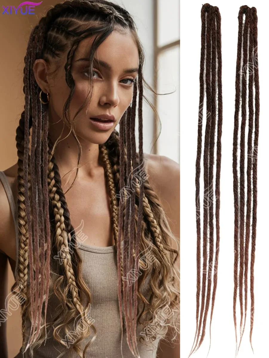 24 tommer syntetisk BB Clip Dreadlock-hårforlængelse Dreadlock-extensions Hip-hop Ombre-hårforlængelser African Tribe Style XY — image 8