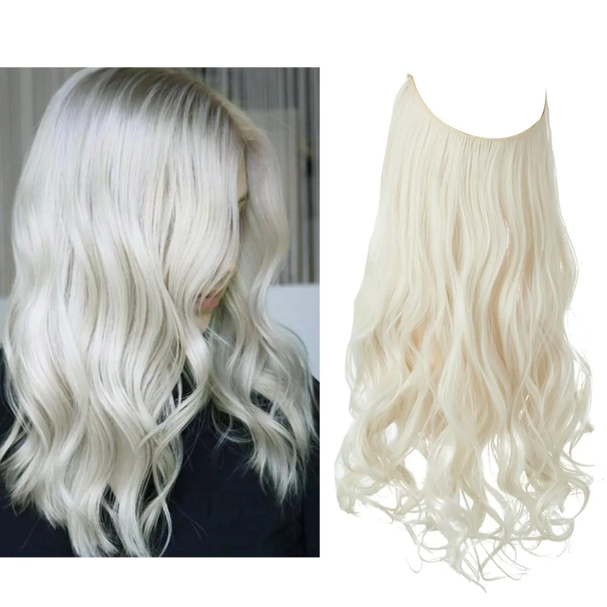 Premium Synthetic Invisible Wire With Clips Natural Hair Extension False Long Wavy Daily Use Clip In Hair Piece For Women — image 19