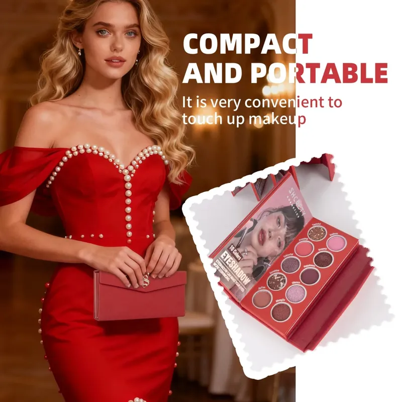 Palette de maquillage pliable de style portefeuille | Fard à paupières Blush Surligneur Contour Compact pour les voyages et un usage quotidien — image 6