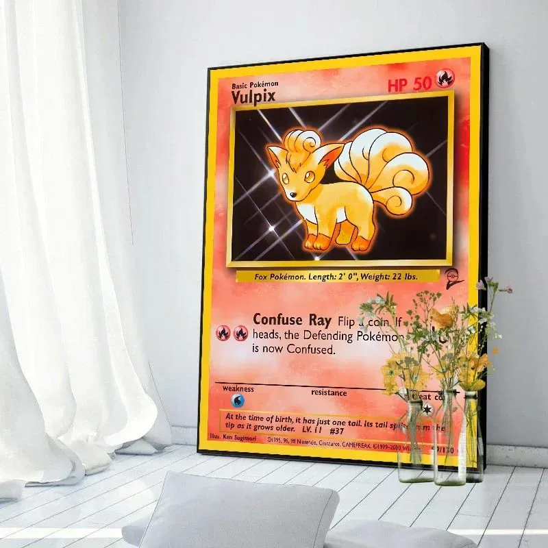 Pokemon Basis ชุด 1996 จาก Engels การ์ด Shining โปสเตอร์ภาพวาดผ้าใบพิมพ์สีน้ำ Wall Art ภาพตกแต่งบ้านของขวัญ