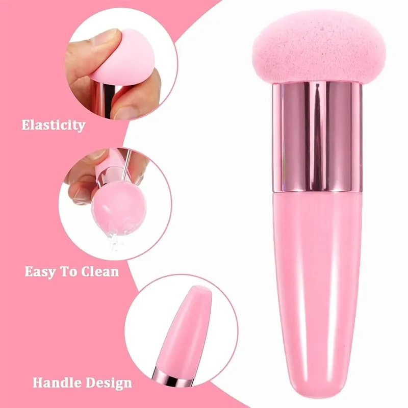 Nuovo pennello per trucco con testa a fungo, spugna per trucco di bellezza con manico, trucco per strumenti di trucco professionali per donne alla moda