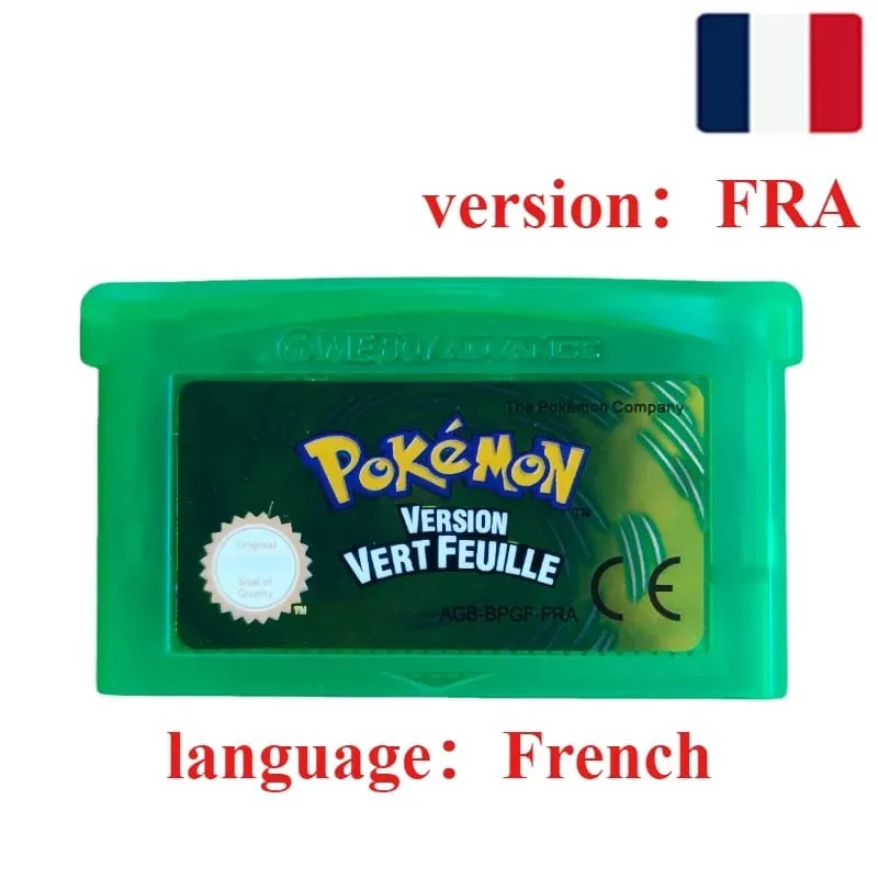 FRA Versione Francese Serie Pokemon Cartuccia di Videogioco a 32 Bit Smeraldo Rosso Fuoco Verde Foglia Rubino Zaffiro GBA Gioco di Carte Giocattolo Regalo — image 11
