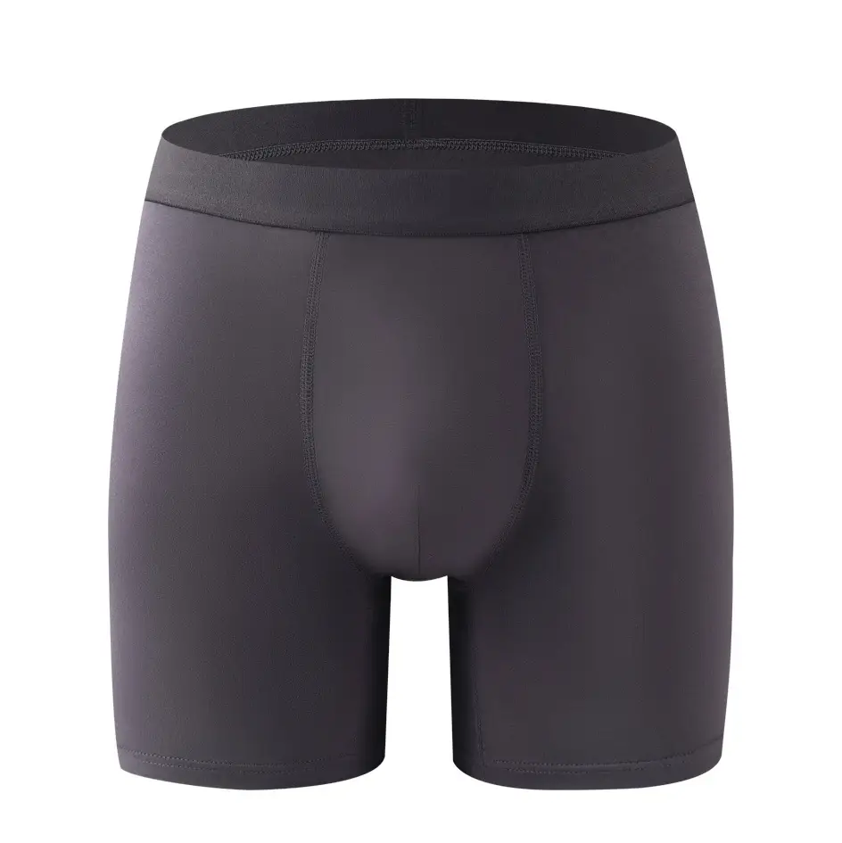 Boxer en fibre de bambou pour homme – Sous-vêtement doux de couleur unie avec taille sans couture et pochette profilée — image 7
