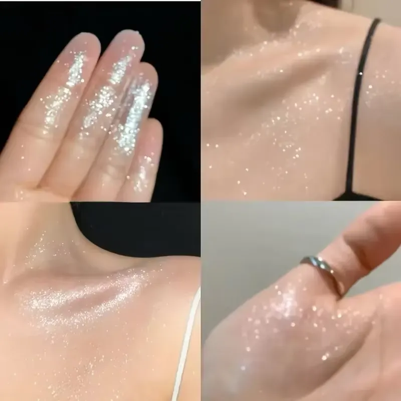 Fard à paupières pailleté longue durée – Finition radieuse haute brillance, effet de mise en valeur instantané, poudre scintillante, maquillage pour les yeux pour les fêtes.