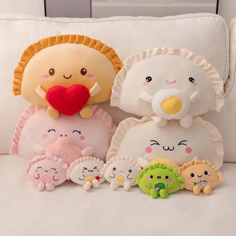 13/35 cm Roztomilý plyšový plyšový knedlík klíčenka Barevný potravinový knedlík s různými příchutěmi Plyšová hračka Kawaii Smažený knedlík s červeným srdcem — image 2