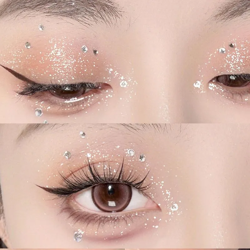 3 Colors Glitter Eyeshadow Palette Mini Shimmer Diamond Sparkle Eye Makeup Fine Sequins Long Lasting for Daily Dating Party — image 3