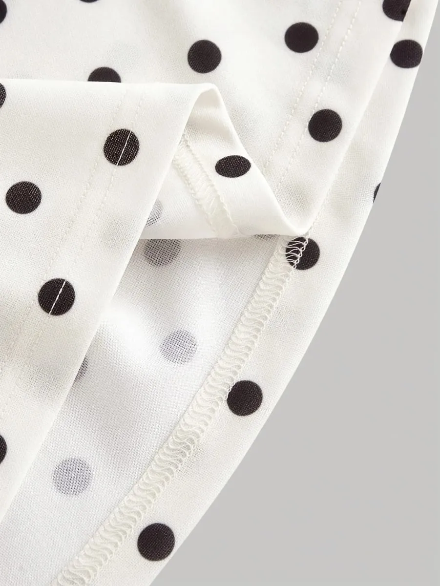 Ladies Summer Halter Mini Dress Polka Dot Pattern Graduation Ceremony Music Festival Dance Party Vacation Suitable — image 5