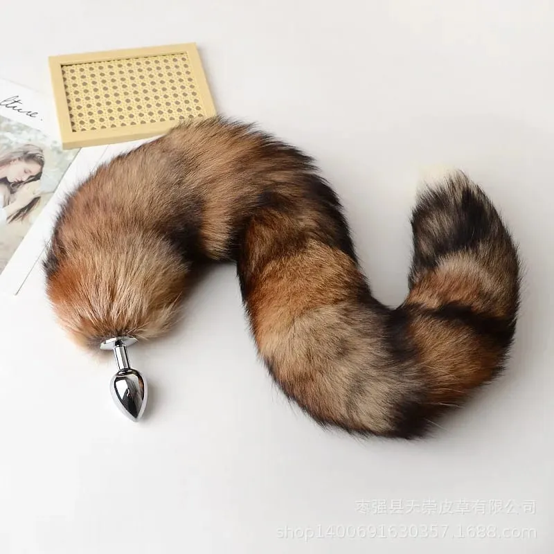 30-100 cm Sexy Real Fox Tails con Separabile Divertente Butt Plug per Coppia BDSM Cosplay Per Adulti Dolce Amore Giochi Giocattoli Del Sesso — image 3