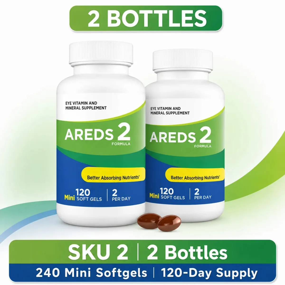 Integratore vitaminico per gli occhi in 2 formule con luteina zeaxantina vitamina C E zinco e rame 120 mini capsule molli per la salute della vista — image 8