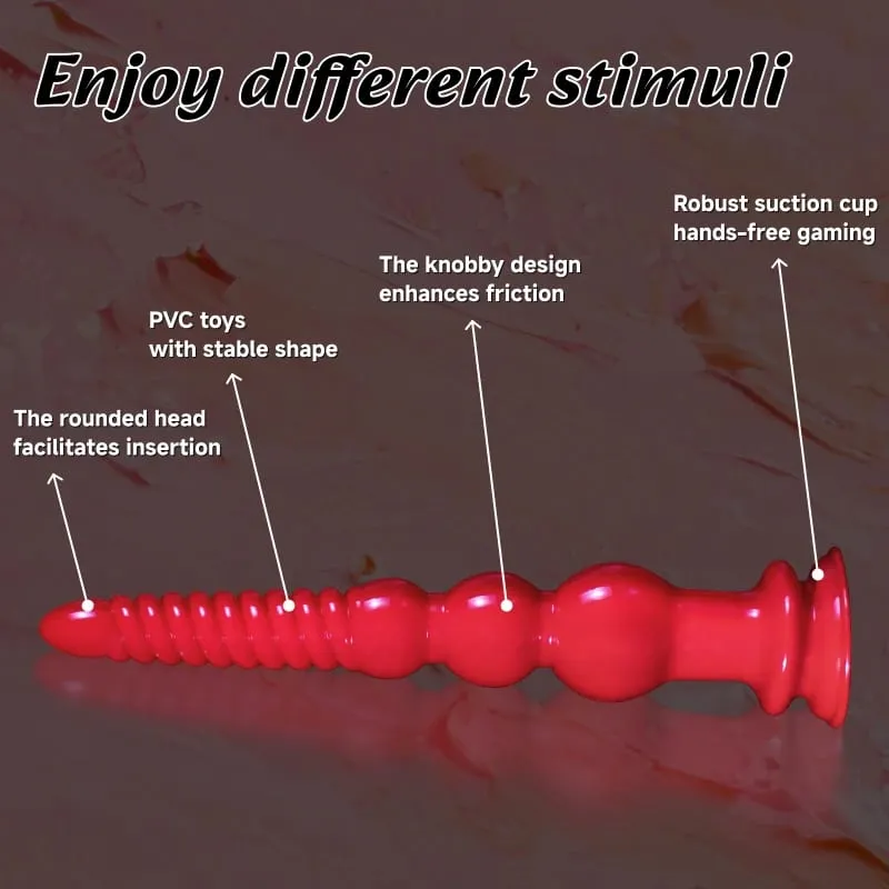부드러운 PVC 조롱박 모양의 항문 구슬 질감 된 항문 플러그 흡입 컵 항문 플러그 전립선 마사지 커플 남녀 공용 성인 섹스 토이 — image 4