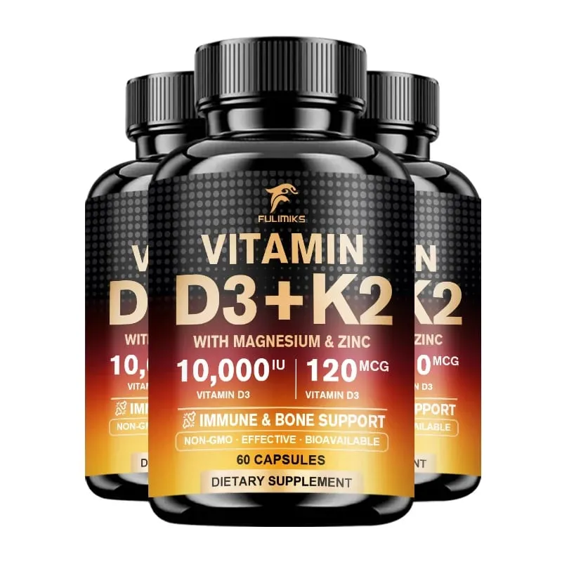 High Absorption Vitamin D3+K2 Supplement with Magnesium & Zinc Supports Bone Teeth Muscle & Immune Health for Daily Life — image 9