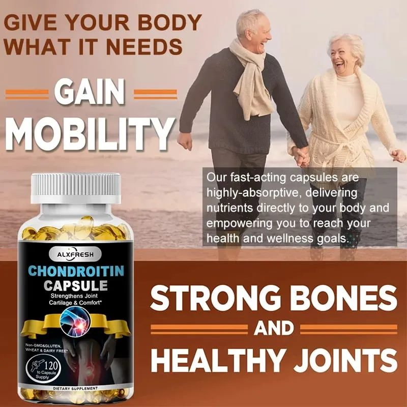 Alxfresh Glucosamine Chondroitin dengan MSM Turmeric Vitamin D untuk Penyerapan Tulang Suplemen Sokongan Sistem Imun Kalsium — image 4