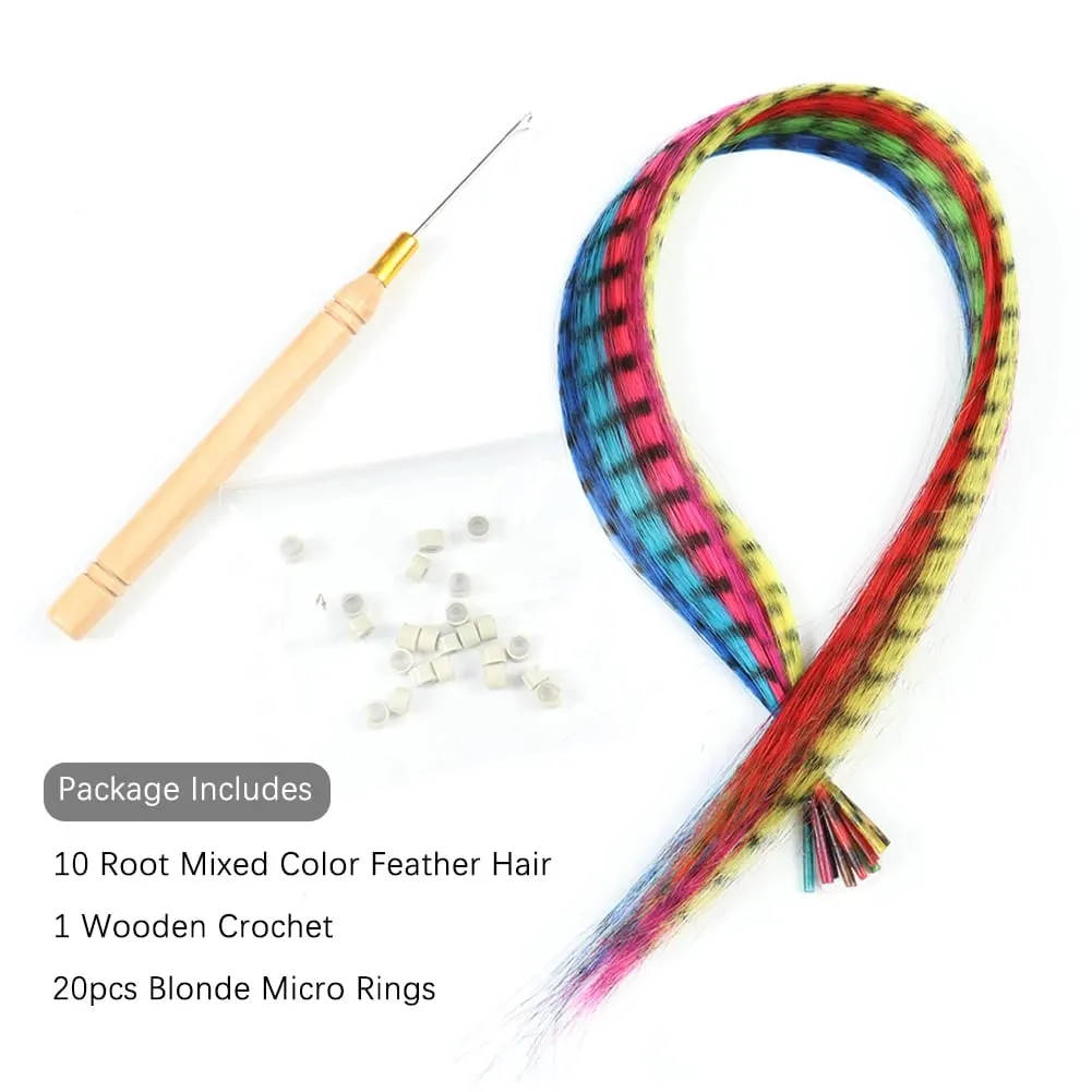 Extensions de cheveux synthétiques colorées I Tip, 10 racines/paquet, postiche 16 pouces, accessoires capillaires pour femmes et filles, utilisation quotidienne en fête — image 18