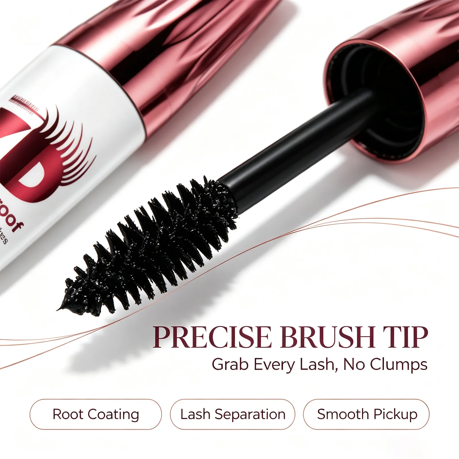 7D Volumizing Mascara Kalis Air Semulajadi Lembut Licin Ringan Tahan Lama Kalis Noda Solekan Mata Hitam — image 3